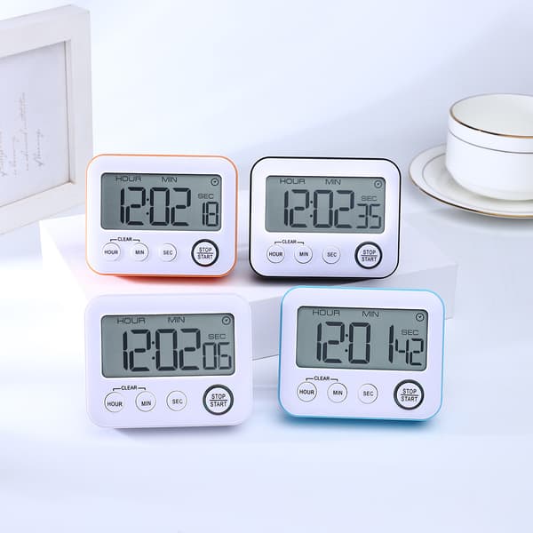 Digital Kitchen Timer Magnetic Loud Siren, Large LCD Screen Silent/Buzzer Multifunctional, Suitable For Teacher Classroom Kids, Black