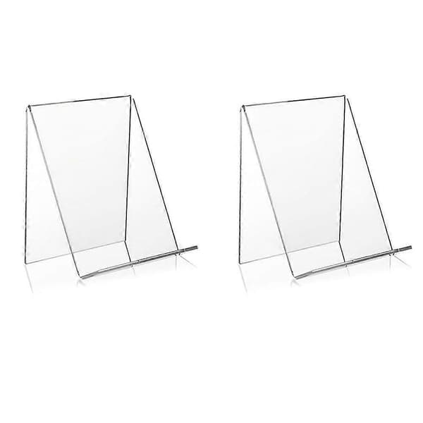 10x Acrylic Bookends With Shelf, Transparent Acrylic Display Stand, Clear Tablet Holder For Books