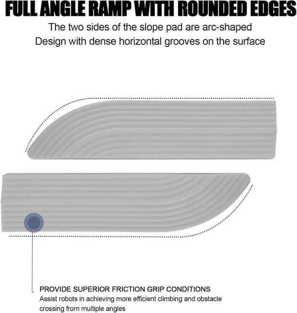 Threshold ramp - 68 × 5 cm - Threshold ramp for robot vacuum cleaner - Rubber ramp - Threshold ramp - Ramp - Threshold plate - Adjustable - Ramp