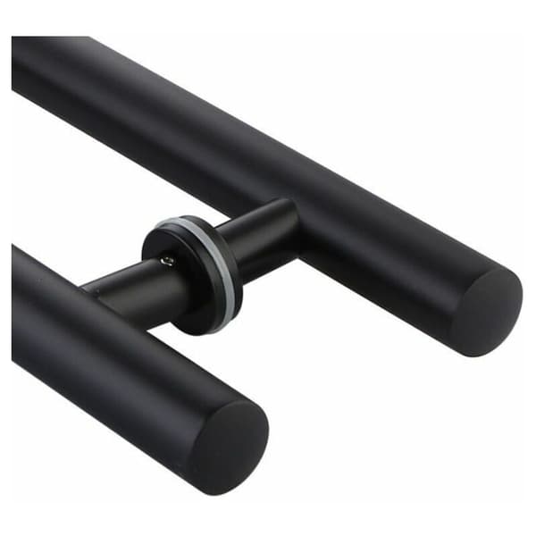 Sliding Door Handle, Double-Sided H-Shaped, Heavy Duty Swing Door Handle, Black Length 600 mm Hole Spacing 400 mm