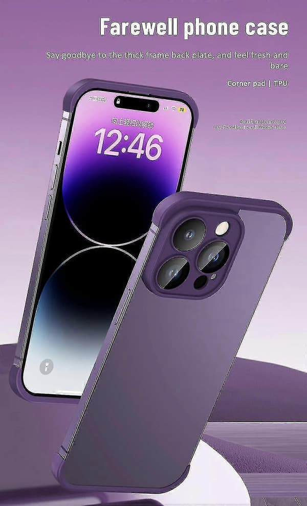 Cover til iPhone 15 14 13 Pro Max 12 Ramløs Stødfanger Glas Linsebeskyttelse