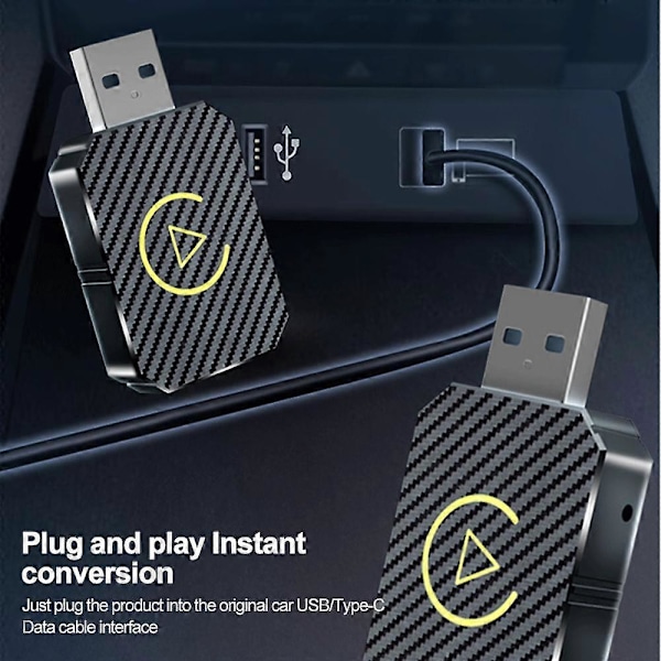 2-i-1 Trådlös CarPlay-adapter Android Auto Trådlös Adapter Smart Mini Box USB-dongel Plug and Play WiFi Snabb Anslutning