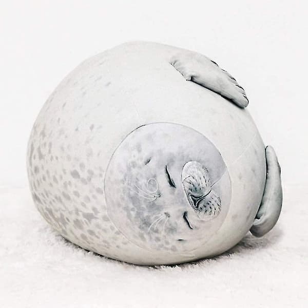 Seal Pillow, Chubby Seal Pillow, Cute Seal Stuffed Animal Cotton Plush Toy Pillow White