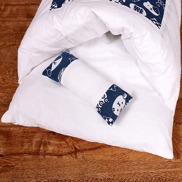Closed Removable Cat Bed Sleeping Bag Plush Warm Winter Pet Bed Mat Washable Dog Bed Cute Dog Bed Sofa Cushion Flu Pet