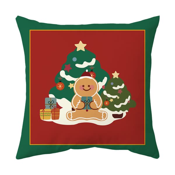 Julkuddfodral 45x45 cm 4-pack Jul Älg Snöflinga Prydnadskudde Fodral Vardagsrum Röda Dekorativa Kuddfodral för Soffa