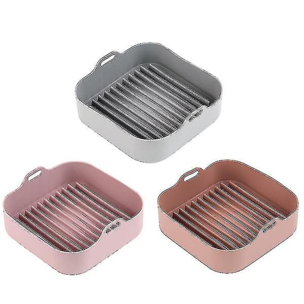 Firkantet silikontilbehør til frityrkoker Non-stick bakeform i silikon-1 (kaffe)
