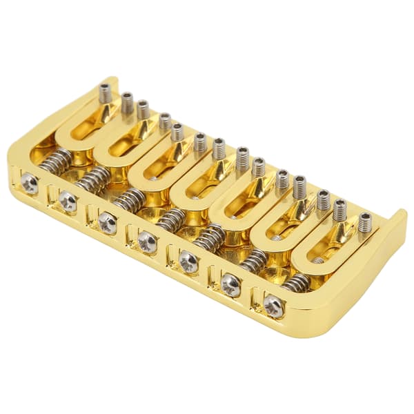 Electric Guitar Fixed Short Bridge Hardtail 7 Strings Through Body Design Non Tremolo Golden