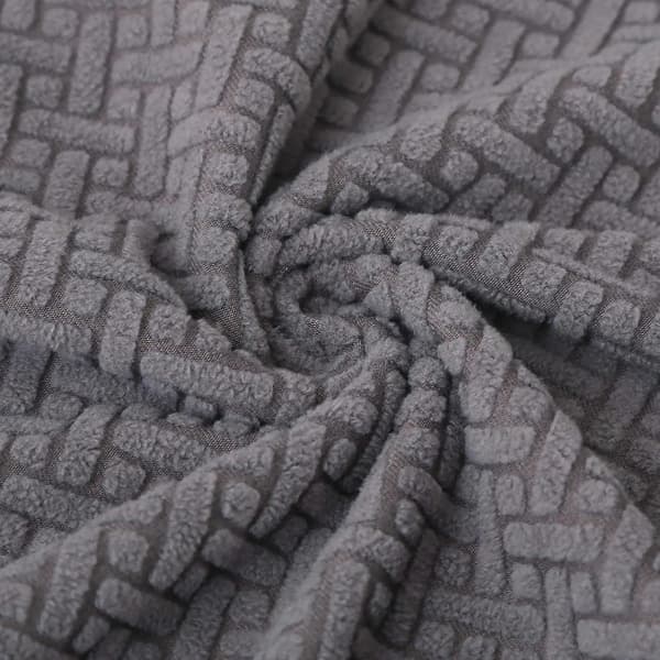 Lång Check Jacquard Mellanhög Rygg Stolsöverdrag Enfärgad Stretch