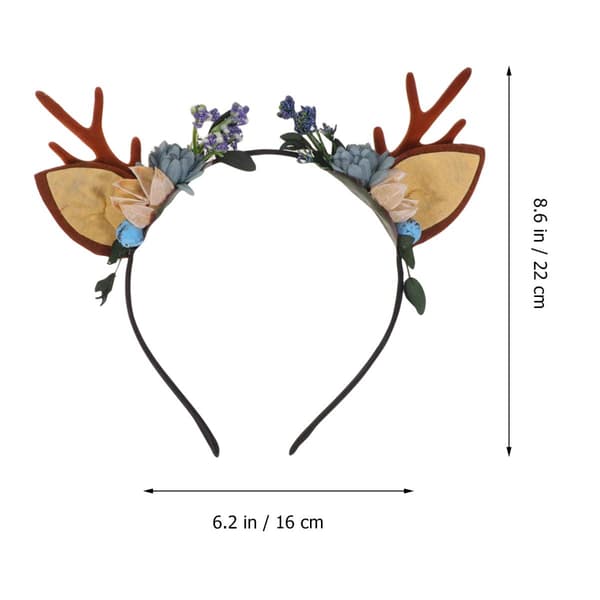 1 stk. Antler Hårbånd Jul Rådyr Blomster Hårbånd Bær Rendee
