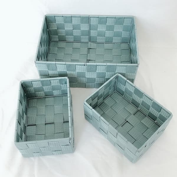 Mintgrön badkorg med lock 17 x 13 x 9 cm - Badrum