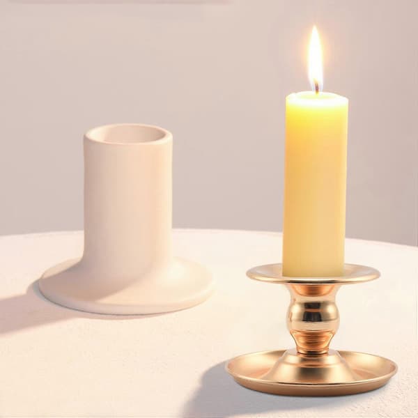2 pcs Metal Candlestick Gold Candelabra Wedding Candle Holder Exquisite Candlestick Table Home Party