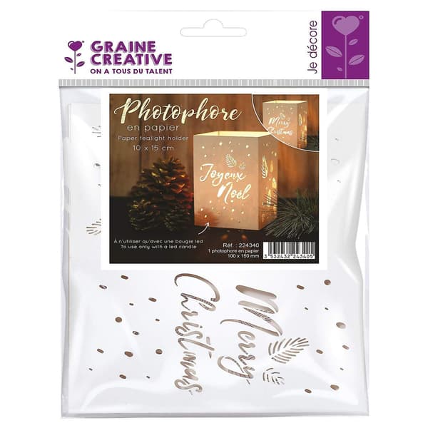 Paper Christmas Tree Candle Holder - Merry Christmas
