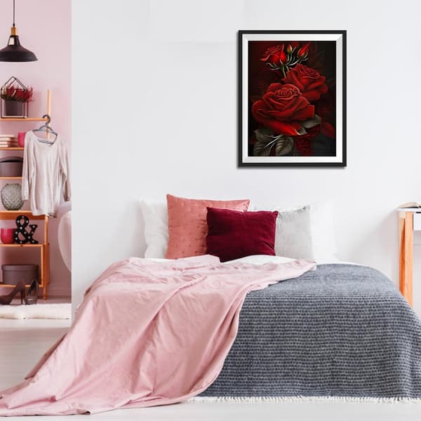 30x40cm Diamantmaleri Sæt til Voksne, Røde Roser 5D Di