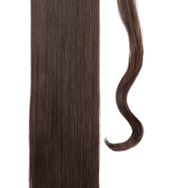 Rett hår hestehale Lang brun wrap-around hårforlengelse Hestehale for jenter 21,7 tommer