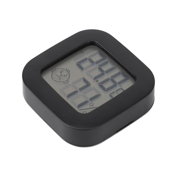 Temperaturfugtighedsmåler Mini LCD-display Bærbar elektrisk hygrometer til hjemmekontor Sort