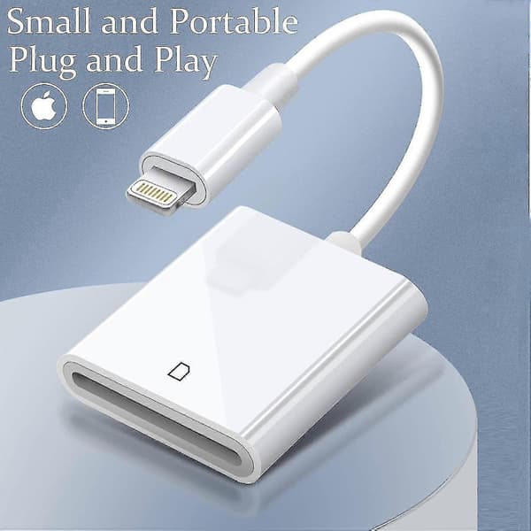 Apple Lightning til SD-kort Kameraleser Adapter Kompatibel med iPhone iPad