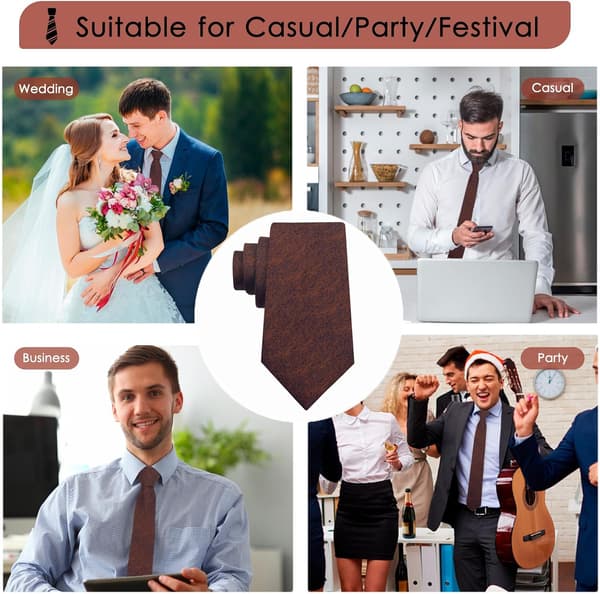 Slips for menn, ensfarget/blomstermønstret forretningsslips til møter, bryllup, konfirmasjon, brent oransje - Burnt Orange