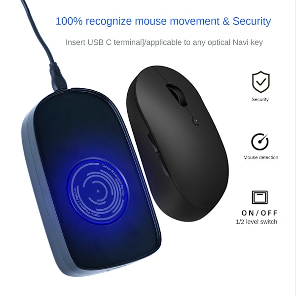 USB Mouse Mover Jiggler with On/Off Switch for Computer Wake Up, Keeps Computer Active