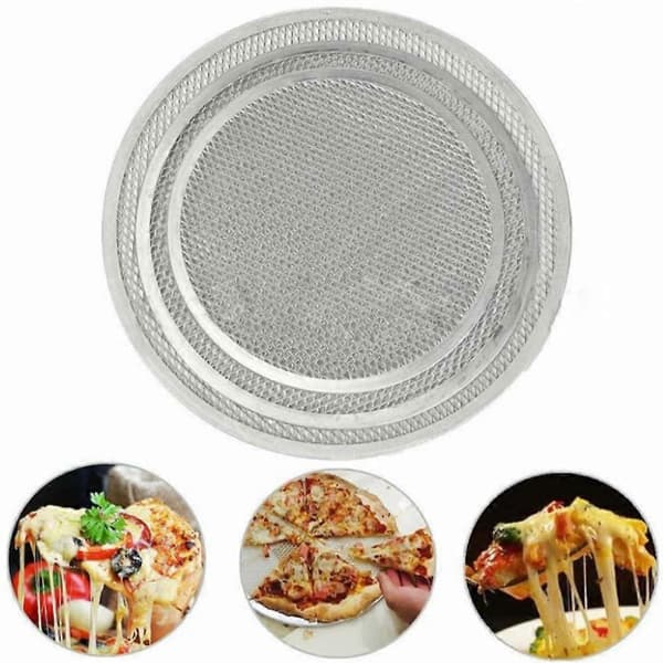 10\" Non-Stick Aluminium Mesh Pizzaplade med Huller og Sømløs Kant