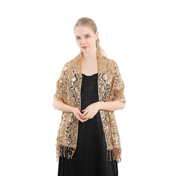 Sjal Komfort Lang Elegant Lett Polyester Paljett Glitter E