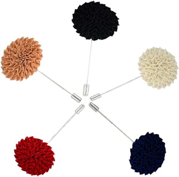 5 x håndlavede nåle til bryllupper, blomster-roser Boutonniere-Stäbchen mænds farve: 1 stk - Farbe: 1 Stück