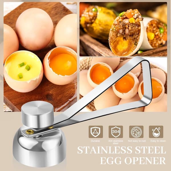 Eggeskallknekker - Rustfritt stål - Eggeskallåpner - Eggdekapitator - Eggeskreller - Eggeskiver - Eggetopper - Eggeskallsdeler ...