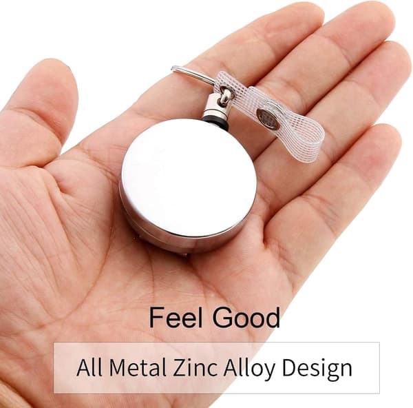 2-pack Heavy Duty Retractable ID Card Holders, Metal ID Card Holders