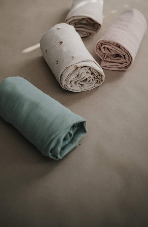Ekstra blødt muslin-lagen til tremmeseng | 28\"x 52\" (Tradewinds)