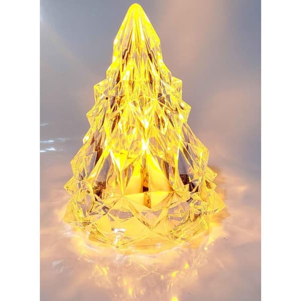 LED krystallpyramide lyslampe nattlampe hjem dekorasjon borddekorasjon størrelse: 8,5x6,5 cm varm gul lysfarge