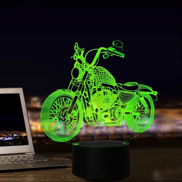 USB LED 3D-lampe LED-motorcykelmodel 3D-sensor natlampe atmosfærelampe som soveværelsesdekoration