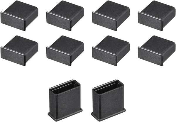 10 st Silikon USB-skydd Dammskydd 13mmx5mm för USB 2.0 Svart