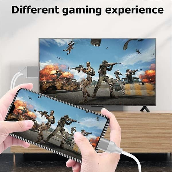 [Apple-certificeret] Lightning til HDMI-adapterkabel, 1080P Digital AV Sync Audio & Video-forbindelseskabel til TV/projektor/skærm - 2m Hvid