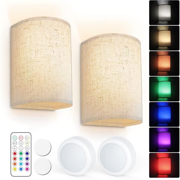 Wall lamps wall lamps 3 colors dimmable with remote control 2-pack