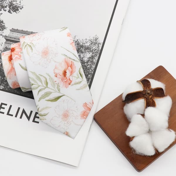 Herre Drenge Blomstret Slips, Selvbinder Slips til Bryllup Dimission Uniform Skoleskjorter -
