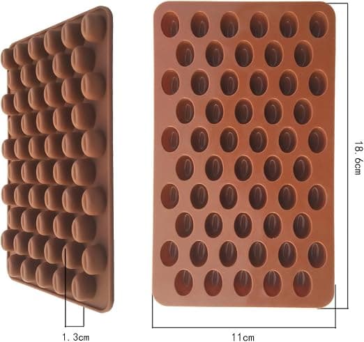 Kaffebønne Chokoladeform 55 Huller 3D Silikone Non-Stick Chokolade