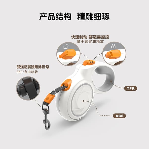 Automatic Retractable Dog Leash, Cat Leash, Leash for Dog Walking - XS