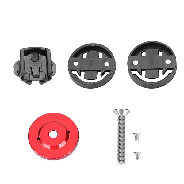 Road Bike Computer Holder, Stem Top Cap Stopwatch GPS Speedometer Mount (Red)