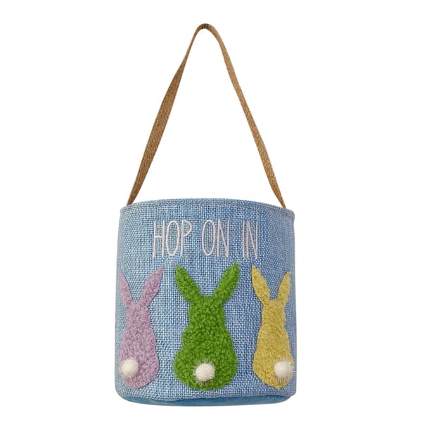 Non-woven Easter Egg Basket Portable Cute Bunnies Storage Bag Multifunctional Easter Toy Storage Bucket Blue Blue