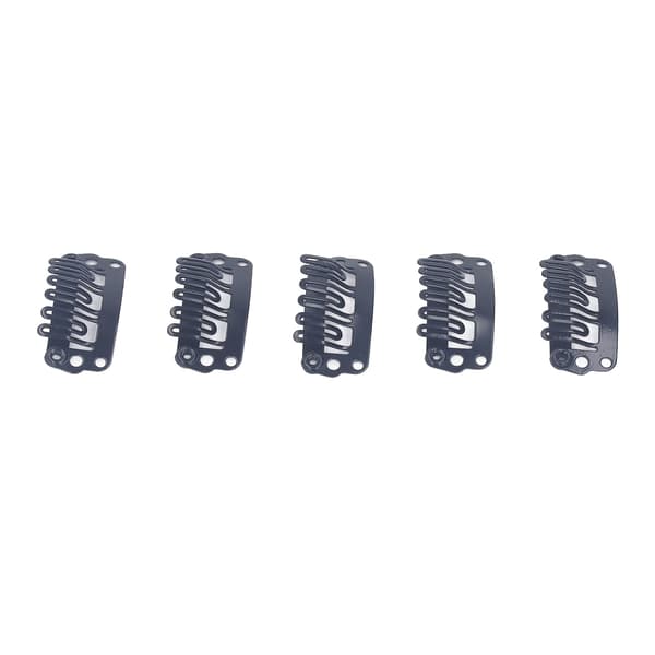 100 stk U-formede Parykclips 2,3 cm, 6 Kamtænder, Rustfrit Stål, Sort, Paryktilbehør, Hurtige Kamclips til Hårforlængelse