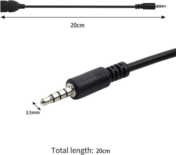 USB til Jack-adapter USB 2.0 til 3,5 mm Hann Stereo Audio