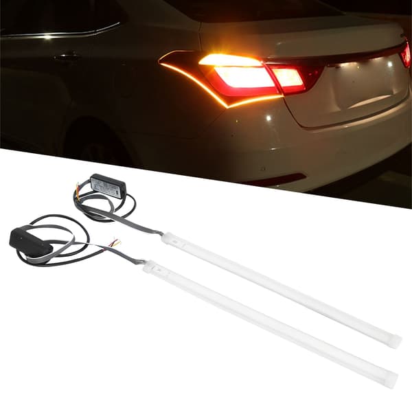 1 par bil 12V frontlys kjørelys sidelys Switchback LED-stripe
