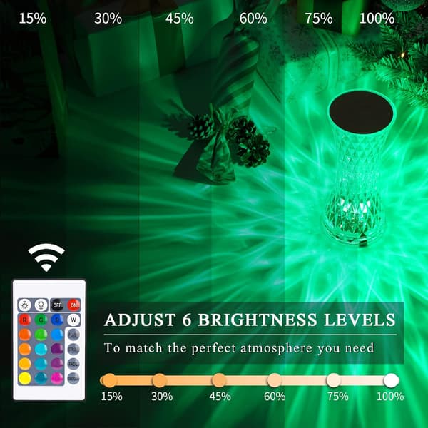 Kristallipöytävalaisin, 16 RGB-väriä, 6 kirkkaustasoa