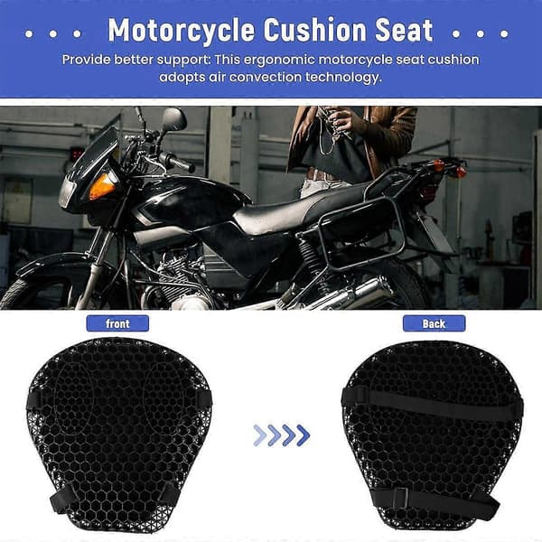 Motorcykel Honeycomb Stil Universal Sædehynde Stødabsorberende Sædetilbehør