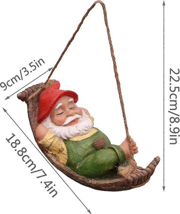 Hängande trädgårdstomteprydnader utomhus för träddekoration, 18 cm