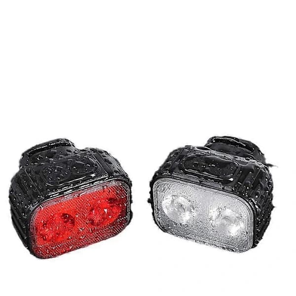 Bike Front and Rear Light Set, Headlight USB Rechargeable, IP65 Waterproof, Suitable for Night Riding/Camping/Backpacking