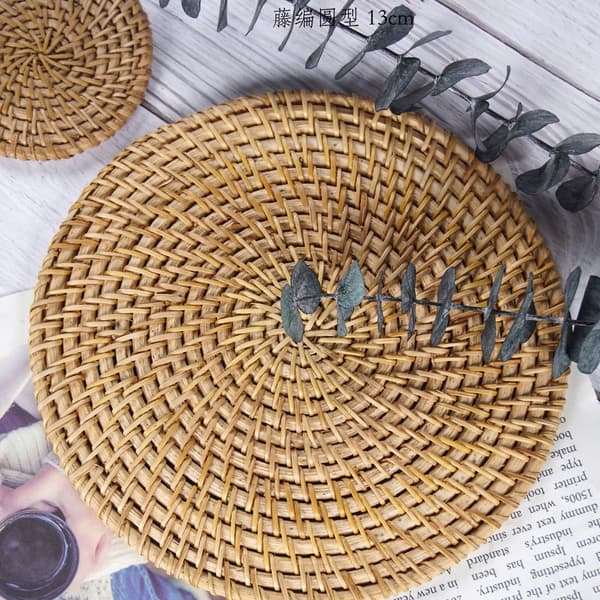 Rattan rund stor halmhänge bohemisk väggdekoration hem 13cm