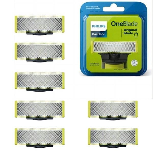 Philips Originale Udskiftningsblade i Rustfrit Stål Kompatible Elektriske Barbermaskiner (Model QP250/50)+6 stk 6 stk