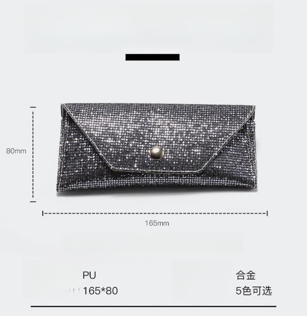 Retro solglasögonfodral Bärbar Unisex Solglasögon Glitterfodral Skyddande Paljetter Glasögonfodral