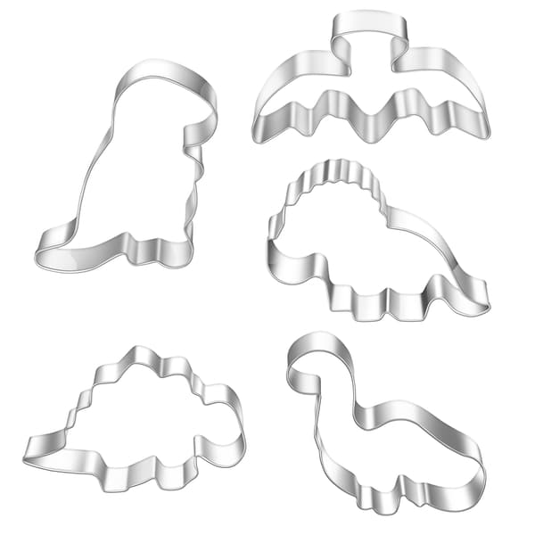 Dinosauriekakeformer sett, dinosaurussandwichform, 5 stk dinoformede kakeformer, T-Rex, Pterosauria
