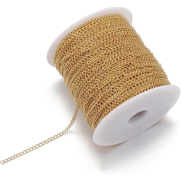 10M Smyckeskedja Smyckestillbehör för DIY Smyckestillverkning (Guld)